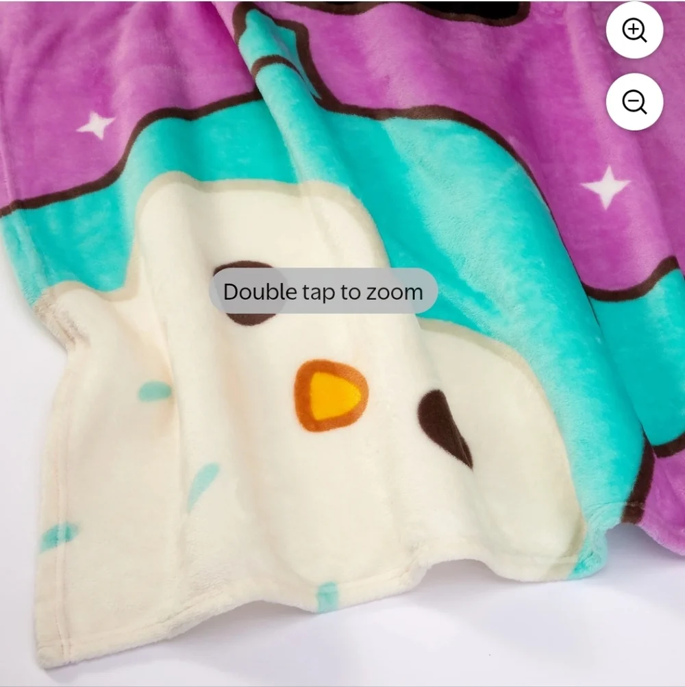 Squishmallows Throw Blanket Feelin' Mallow With Cam Cat, Fifi Fox & Winston Owl - Picture 3 of 6